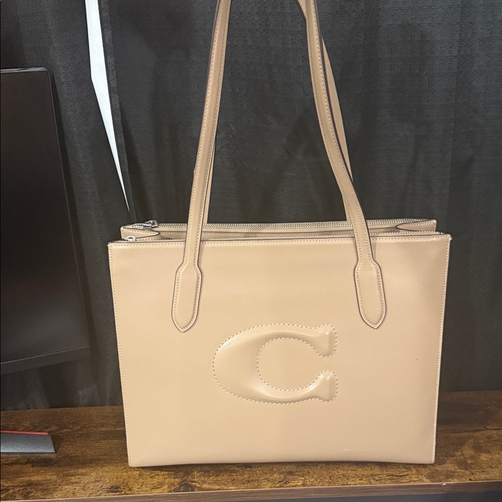 Coach Tan Leather Nina Tote Bag